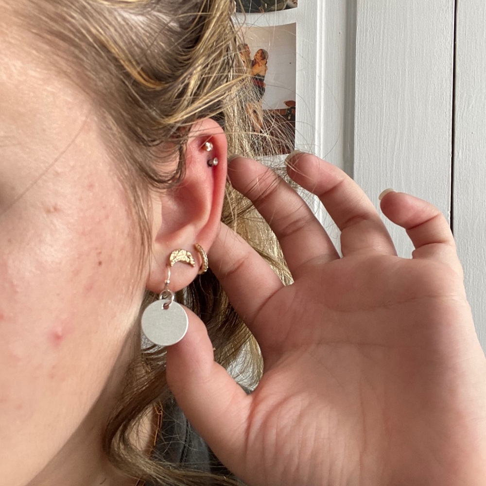 minimalistic lightweight homemade circle earrings
